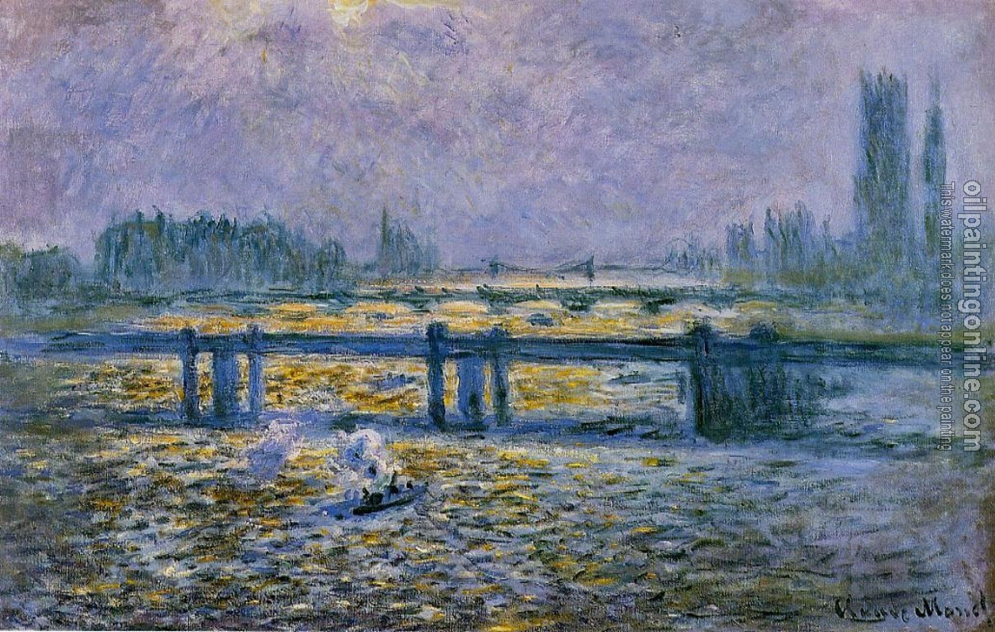 Monet, Claude Oscar - Charing Cross Bridge, Reflections on the Thames